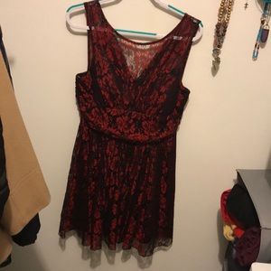 Red Lace Tawny Cocktail Dress